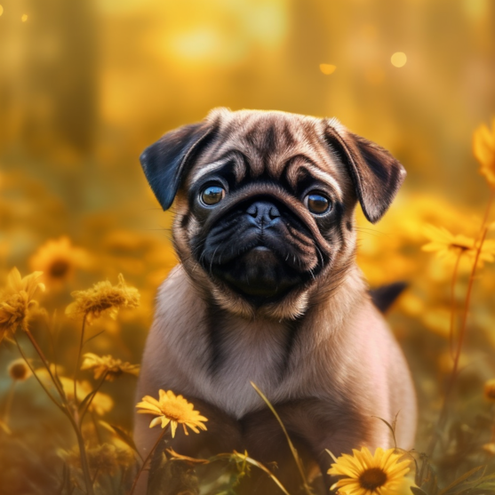 charming and happy Fawn Pug Fawn Pug